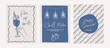 © Anastasiia Neibauer - Party doodle card set. Event invitation poster template. Boho summer holiday drawings. Hand drawn illustration of drink, cocktail and string lights. Graphic ink style sketch.