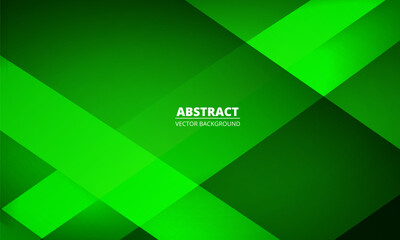 Aufkleber - Green modern abstract banner with diagonal shapes. Bright geometric abstract background. Vector illustration