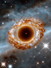 Poster - Stunning cosmic eye nebula, swirling gas and dust in vibrant hues.  Perfect for science, fantasy, or spiritual themes. Evokes mystery, wonder, and the vastness of space.