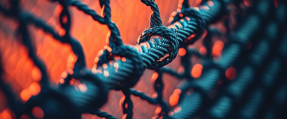 Intertwined Strength Abstract Close-up of Rope and Netting