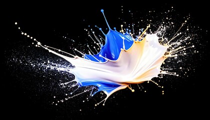 Poster - Vibrant Color Splash with Blue and White Paint
