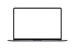 © Flash Vector - Modern dark metal thin frame laptop isolated, realistic notebook or ultrabook mockup for inserting any UI interface, business presentation or advertisment vector illustration