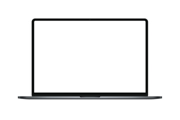 Modern dark metal thin frame laptop isolated, realistic notebook or ultrabook mockup for inserting any UI interface, business presentation or advertisment vector illustration