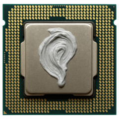 Poster - Close up of CPU Processor with Applied Thermal Paste for Cooling