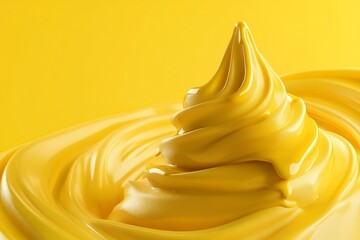 Fototapete - A swirl of vibrant yellow substance.