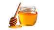 ©  PiXivio - Honey jar with dipper and dripping honey on transparent background