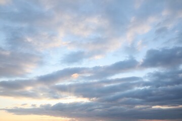 Wall Mural - picturesque view of sky with clouds at sunset