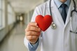 © Bijac - Doctor's Hand Holding Red Heart Shape in Hospital Setting Symbolizing Love Donor World Heart Day Health Insurance Concept AI Generative Medical Care Visual