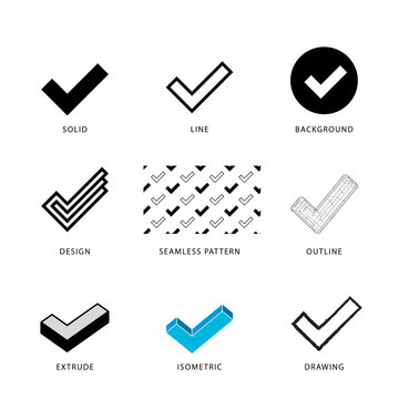 Each check mark icon has its own creative design, and each design can meet the needs of different jobs.