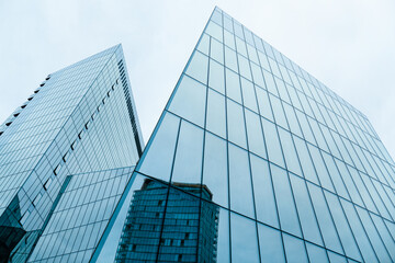 Wall Mural - Modern office building with glass facade in city