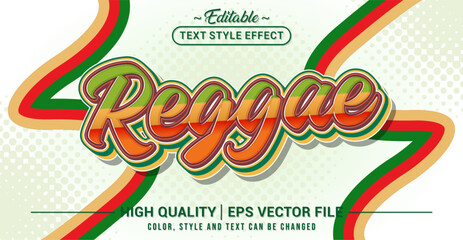 Poster - Editable text style effect - Reggae text style theme. Vector text style illustration template.