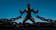© Boby - Unbreakable: A Muscular Man Shatters Chains, Symbolizing Strength and Freedom