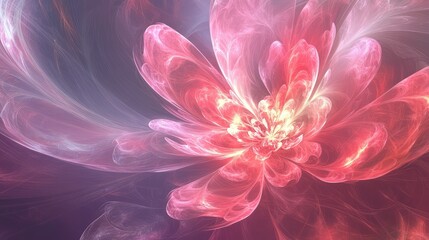 Poster - Vibrant Abstract Floral Design with Soft Pink and Purple Colors, Ethereal Swirls and Textures, Perfect for Artistic Backgrounds and Creative Projects