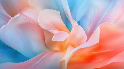 Poster - Abstract Floral Background Combining Soft Pastel Colors with Fluid Shapes, Creating a Dreamy Atmosphere of Elegance and Tranquility for Various Creative Projects