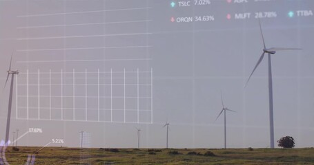 Poster - On startup grid appearing over turbines, progress circle driving charts showing power trends