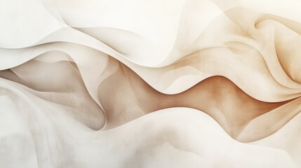 Poster - Elegant Flowing Abstract Waves in Soft Earth Tones with Gentle Curves and Textures for Modern Design, Background, and Artistic Applications