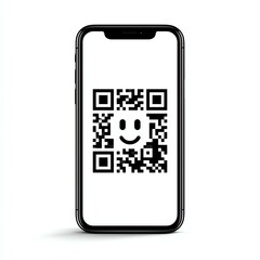qrcode retail mobile banking payment transaction a modern smartphone displaying a qr code with a smi