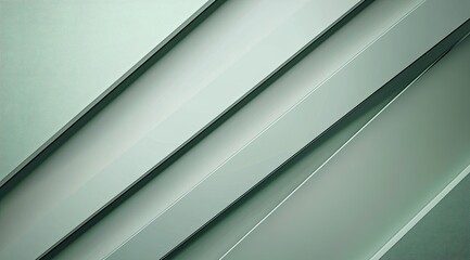 Aufkleber - Abstract geometric shapes in muted greens. Layered, diagonal planes create a sense of depth and dimension. Subtle textures add visual interest
