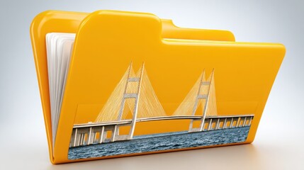 Poster - architectural bridge spanning over water symbolizing infrastructure spending and investment in commu