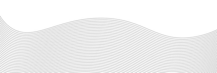 Aufkleber - Abstract technology particle line on white background. Gray wave curve lines abstract background with flowing particles.