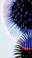 Wall Mural - vibrant fireworks display with colorful bursts, streaks, and smoke illuminating the night sky creati