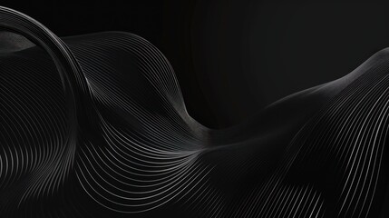 Abstract black, wavy, linear design.  Dark, flowing lines create a dynamic, three-dimensional form