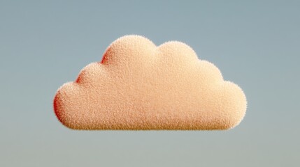 Poster - Fluffy Cloud Icon  Soft  Abstract  Pastel Cloud Shape