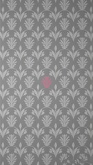 Poster - Subtle Pink Flower in Gray Floral Damask Pattern Unique Wallpaper Design