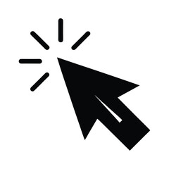 Aufkleber - Clicking arrow cursor silhouette white graphics isolated on white background