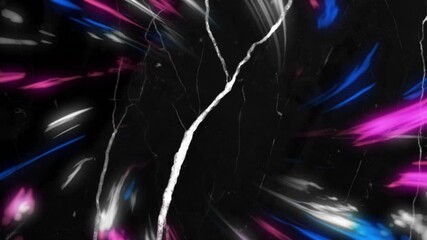 Poster - At start white crack splitting void sending neon streaks inward forming digital vortex reconverging