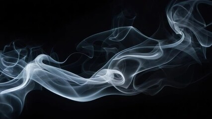 Poster - Smoke and Mirrors: Ethereal wisps of smoke dance and swirl against the deep black, creating an abstract masterpiece that captivates with its beauty and mystery.