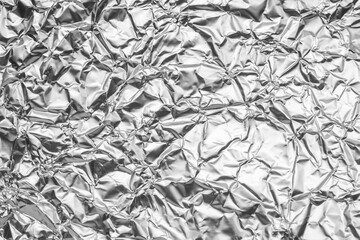 Wall Mural - shiny metal silver gray foil leaf crumpled texture background
