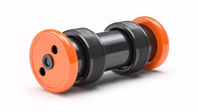 3D rendering of ab roller, set on a white surface with plastic design.