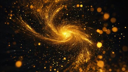 Poster - Golden Nebula: A stunning, swirling golden nebula, rich with cosmic dust and radiant energy, unfolds against the inky backdrop of space, captivating with its celestial dance of light and matter.