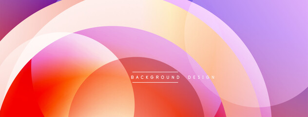 Poster - Abstract colorful circles overlap creating vibrant gradient background. Modern design elements suggest energy, dynamism.