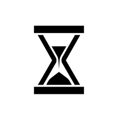 Poster - Hourglass sand timer isolated on white background, a classic symbol of time, deadlines, and the passage of time, rendered as a minimalist black vector icon