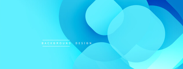 Poster - Abstract blue background. Overlapping circles create dynamic visual effect. Modern design suitable for banners, presentations. Smooth gradients present.