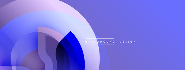Leinwandbilder - Abstract blue purple gradient shapes create modern background. Minimalist design with text element for header or banner.
