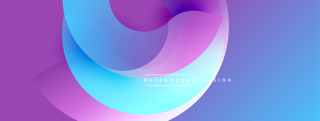 Aufkleber - Abstract fluid shapes, vibrant colors blend. Purple, blue hues create dynamic background design. Smooth gradients, modern aesthetic.