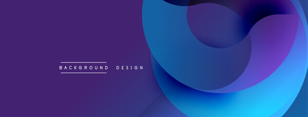 Aufkleber - Abstract fluid shapes overlap, creating vibrant purple, blue gradients. Modern design element for backgrounds, presentations.