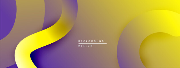 Poster - Abstract background features flowing shapes, gradients. Yellow, purple, brown hues create modern design. Minimalist aesthetic.