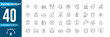 © hadi - Set of 40 outline icons related to environment. Linear icon collection. Editable stroke. Vector illustration