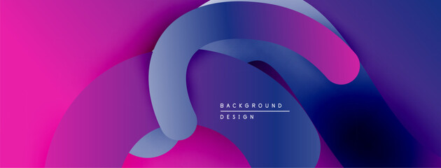 Leinwandbilder - Abstract fluid shapes, vibrant magenta, purple hues. Modern design, smooth gradients create dynamic composition. Background element.