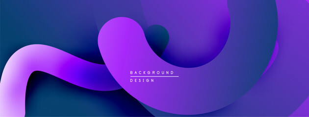 Leinwandbilder - Abstract fluid shapes, purple hues dominate design. Smooth gradients create dynamic visual flow. Modern background texture.