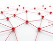 © fara - Abstract red network connection.  Shows nodes and links.  Great for technology, business, and communication concepts.