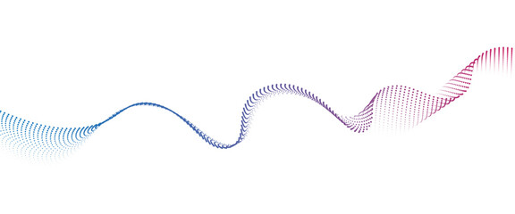 Leinwandbilder - Flowing Dot Wave halftone gradient pattern on transparent background	