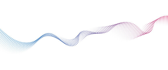 Leinwandbilder - Flowing Dot Wave halftone gradient pattern on transparent background	