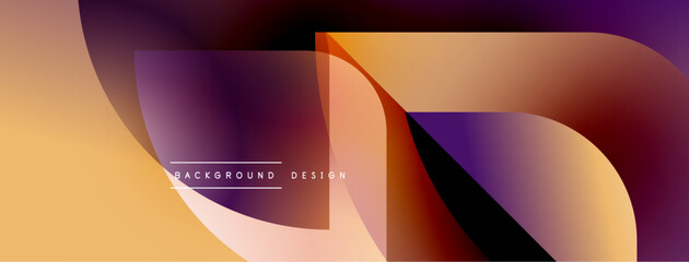 Poster - abstract fluid shapes overlap, creating warm color gradients. design features orange, purple hues wi