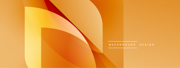 Leinwandbilder - Abstract orange layers create dynamic visual effect. Smooth gradients suggest movement, warmth, modern aesthetic. Simple design.
