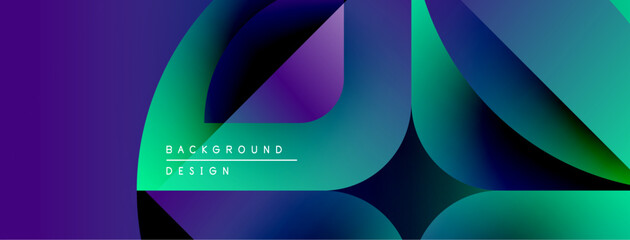 Leinwandbilder - Abstract gradients overlap, creating dynamic visual effect. Modern design features vibrant purple, blue, green hues. Text reads background design.